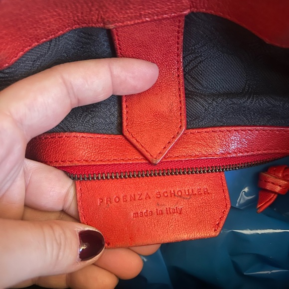 Proenza Schouler Red Leather Large PS1 Satchel Bag - Picture 6 of 7